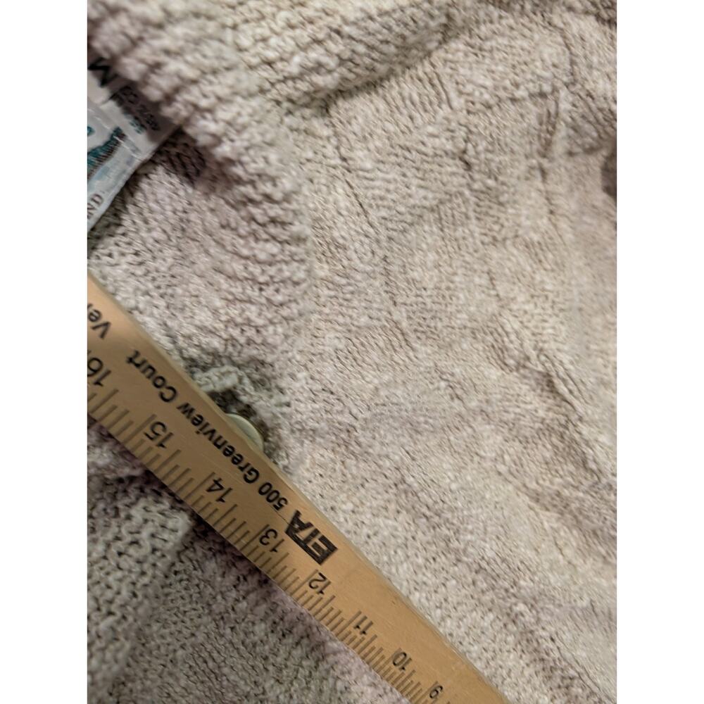 Aran Craft One Button Ivory Cardigan Linen Cotton Mix Made In Ireland Medium M - Picture 7 of 8